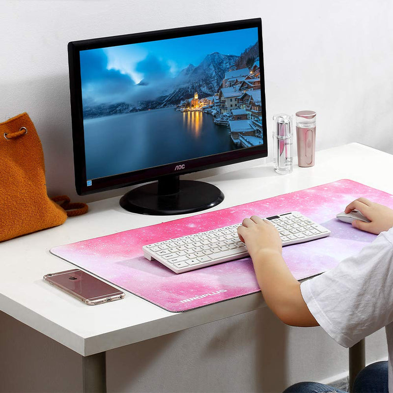 Gaming Mouse Pad, Large Mouse Pad XL Pink, Mouse Pads for Computers 31.5×15.75In, Large Extended Gaming Keyboard Mouse Pads, Big Desk Mouse Mat Designed for Gaming Surface/Office, Durable Edges - LeoForward Australia