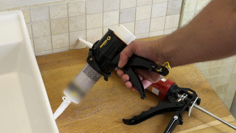  [AUSTRALIA] - SILIGUN Compact Caulk Gun with Caulking Tools – 10 Oz Caulk Gun with No Rod – 12:1 Push Ratio Caulking Gun for Silicone, Latex, Sealant – Hand Caulking Guns for DIY Use