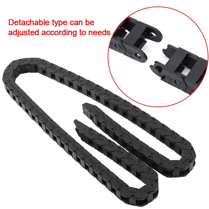  [AUSTRALIA] - BCZAMD 10X11mm 1M Black Plastic Flexible Nested Semi Closed Drag Chain Cable Wire Carrier for 3D Printer CNC Router Mill