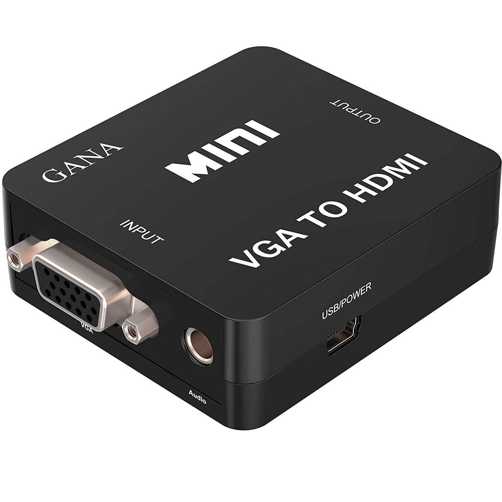  [AUSTRALIA] - GANA VGA to HDMI Adapter, Mini Vga Adapter Box Steadily Convert Full HD Audio Video Below 1080P from VGA to HDMI, Support HDTV PC Laptop Monitor Computer Mac Projector