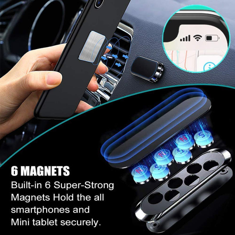  [AUSTRALIA] - SALEX Silver Magnetic Mounts 2 Pack. Flat Cell Phone Holder for Car Dashboard, Wall, Fridge. Stick on Universal Kit Compatible with GPS, Tablets, Smartphones, Knives, Keys, Spoons, Forks.