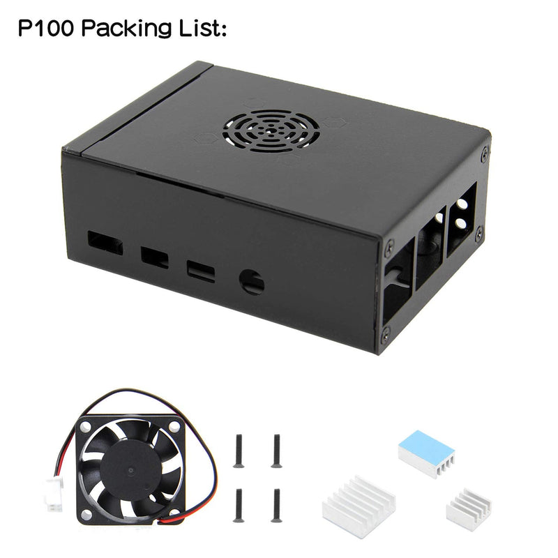  [AUSTRALIA] - Raspberry Pi 4 Case, Pi 4B Metal Case, Raspberry Pi 4 Model B Protective Metal Case with Cooling Fan and 3PCS Aluminum Heatsinks Compatible with Raspberry Pi 4B Computer Only (P100)