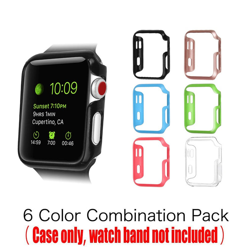 [6 Color Pack] Fintie Case Compatible with Apple Watch 38mm, Slim Lightweight Hard Protective Bumper Cover Compatible with All Versions 38mm Apple Watch Series 3/2/1 Multi-Color A 38 mm - LeoForward Australia