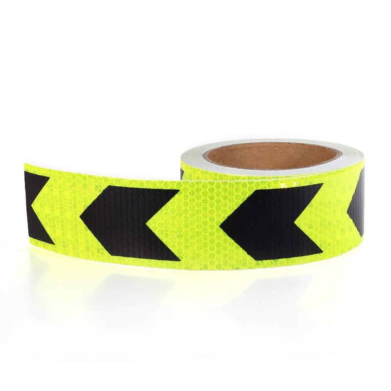  [AUSTRALIA] - Reflective Tape Outdoor Waterproof, Conspicuity Tape, Visibility Hazard Caution Adhesive Tape Safety Signs 2 inch by 30 Feet, Safety Warning Tape Fluorescent Yellow Black Indoor/Outdoor Yellow/Black 2"x30ft
