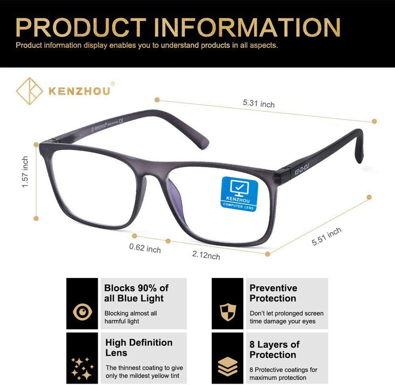 Blue Light Blocking Computer Gaming Glasses 2 Pack Anti Glare Eyestrain Men/Women Dark Blue&black - LeoForward Australia