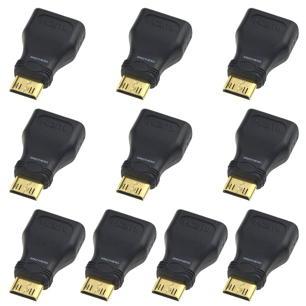  [AUSTRALIA] - XINGYHENG 10Pcs Male to Female Connector Converter Head Gold Plated Compatible with Cables