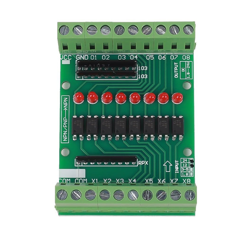  [AUSTRALIA] - Optocoupler isolation module, DC 12V-24V 8-channel optocoupler isolation board, 8-channel NPN low high level output signal converter