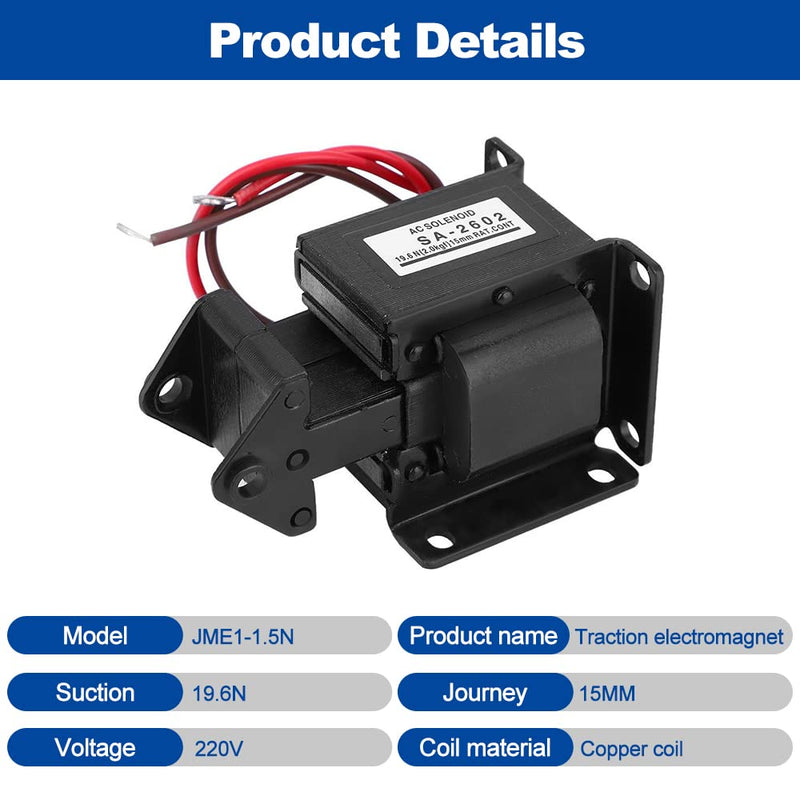  [AUSTRALIA] - Electromagnet magnet -SA-2602 AC push-pull electromagnet tractor magnet electromagnet 220VAC 19.6N 15mm stroke