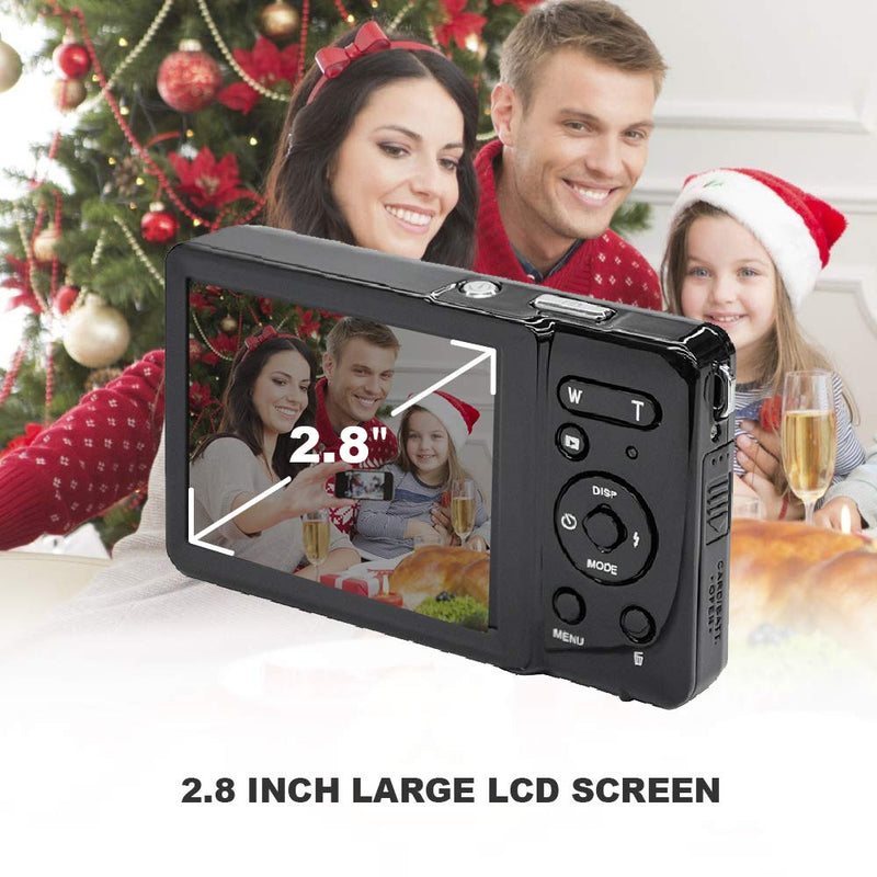  [AUSTRALIA] - 2.8 inch LCD Rechargeable FHD Mini Digital Camera, Vmotal 1080P Video Camera Students Cameras 20MP Compact Camera Travel,Holiday,Birthday Present for Kids/Beginners/Teens/Seniors (Black) Black