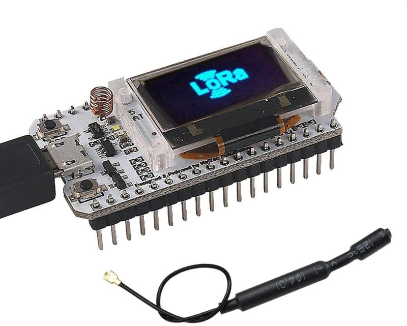  [AUSTRALIA] - HiLetgo ESP32 LoRa SX1276 0.96 inch OLED Display Development Board WiFi Bluetooth Dual Core 240MHz CP2102 and 868/915MHz Antenna for Arduino Smart WiFi LoRa 32(Unsoldered)