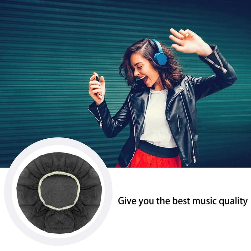  [AUSTRALIA] - Tvoip 100Pcs Black Non-Woven Sanitary Headphone Ear Cover, Disposable Super Stretch Covers Washable, for Most On Ear Headphones Earpads (11 cm/ 4.33 Inch)
