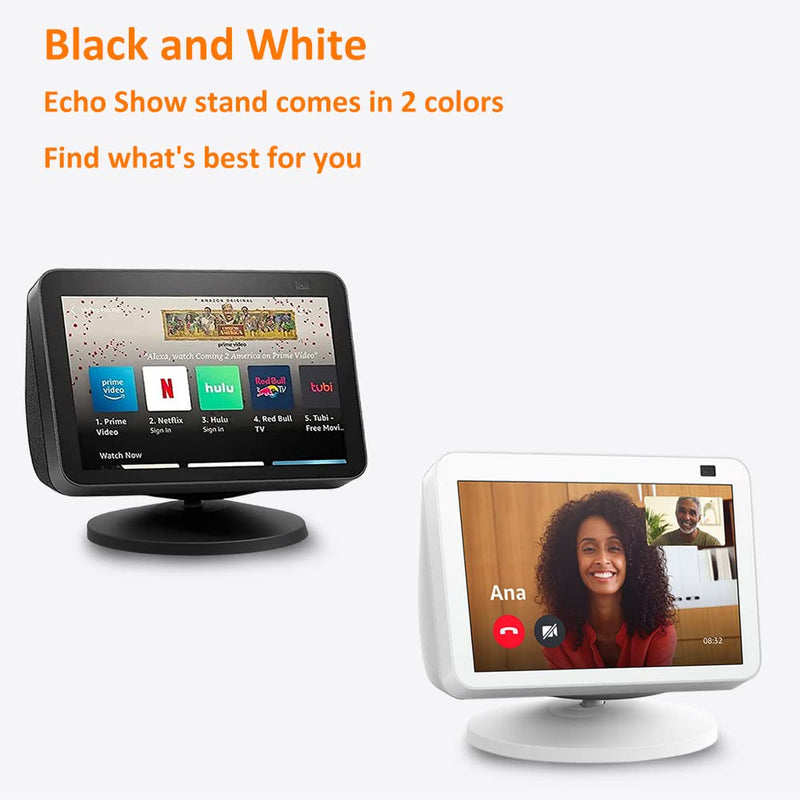  [AUSTRALIA] - AutoSonic Stand for Echo Show 8 and 5 (1st Gen and 2nd Gen) | Accessories Made for Echo Alexa | Swivel and Tilt | Magnetic Attachment | White