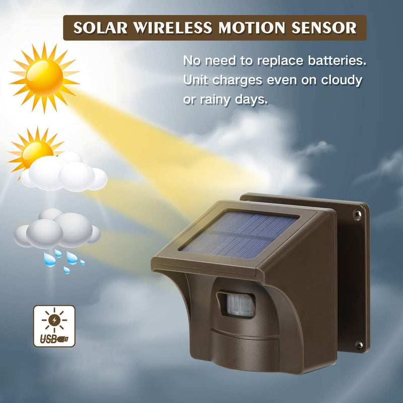  [AUSTRALIA] - eMACROS Solar Driveway Alarm Sytem Wireless 1/2 Mile Long Range Outdoor Weather Resistant Motion Sensor & Detector- Driveway Alarms Wireless Outside Monitor & Protect Outside Property 1R1S