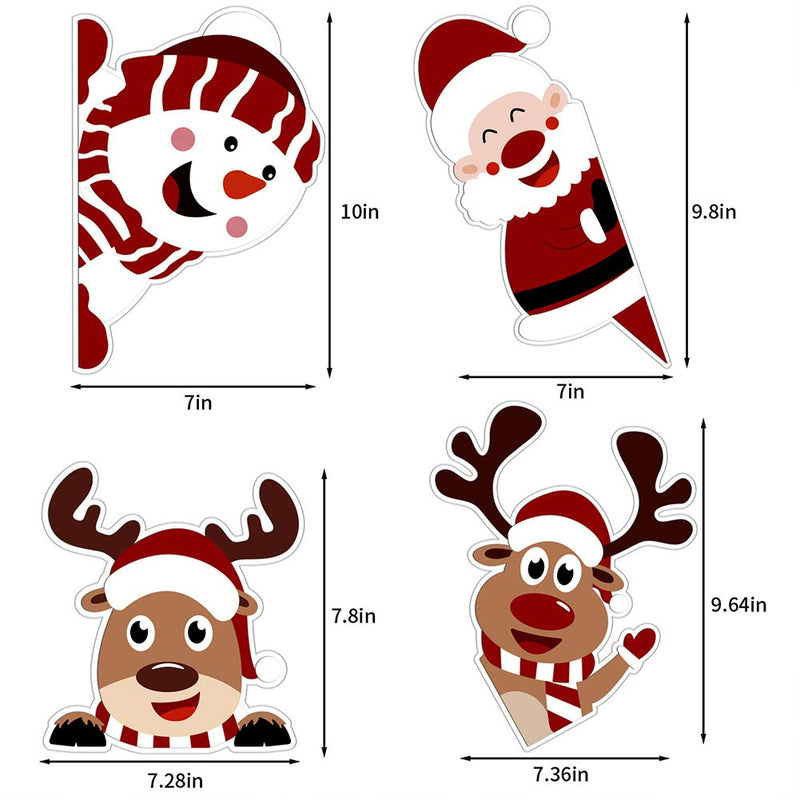  [AUSTRALIA] - LOAVER 107PCS Christmas Window Clings,Xmas Snowflake Window Sticker Santa Claus Reindeer Decal for Home Decoration Party Supply