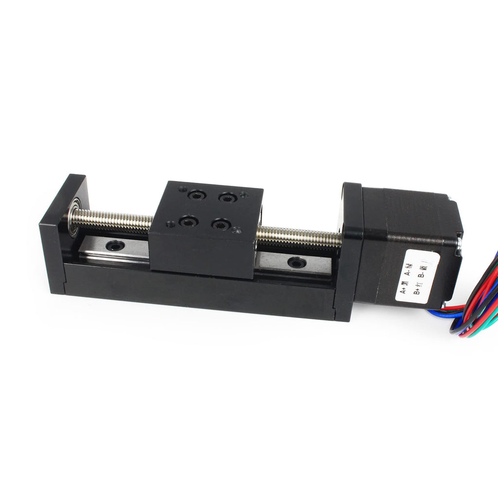  [AUSTRALIA] - RATTMMOTOR T0601 150mm / 5.91in Mini CNC Linear Rail Guide Linear Stage Motion Actuator X/Y/Z Axis Linear Sliding Table T-Type Lead Screw with Nema11 Stepper Motor 1.8°/0.8A/0.06Nm for CNC Router