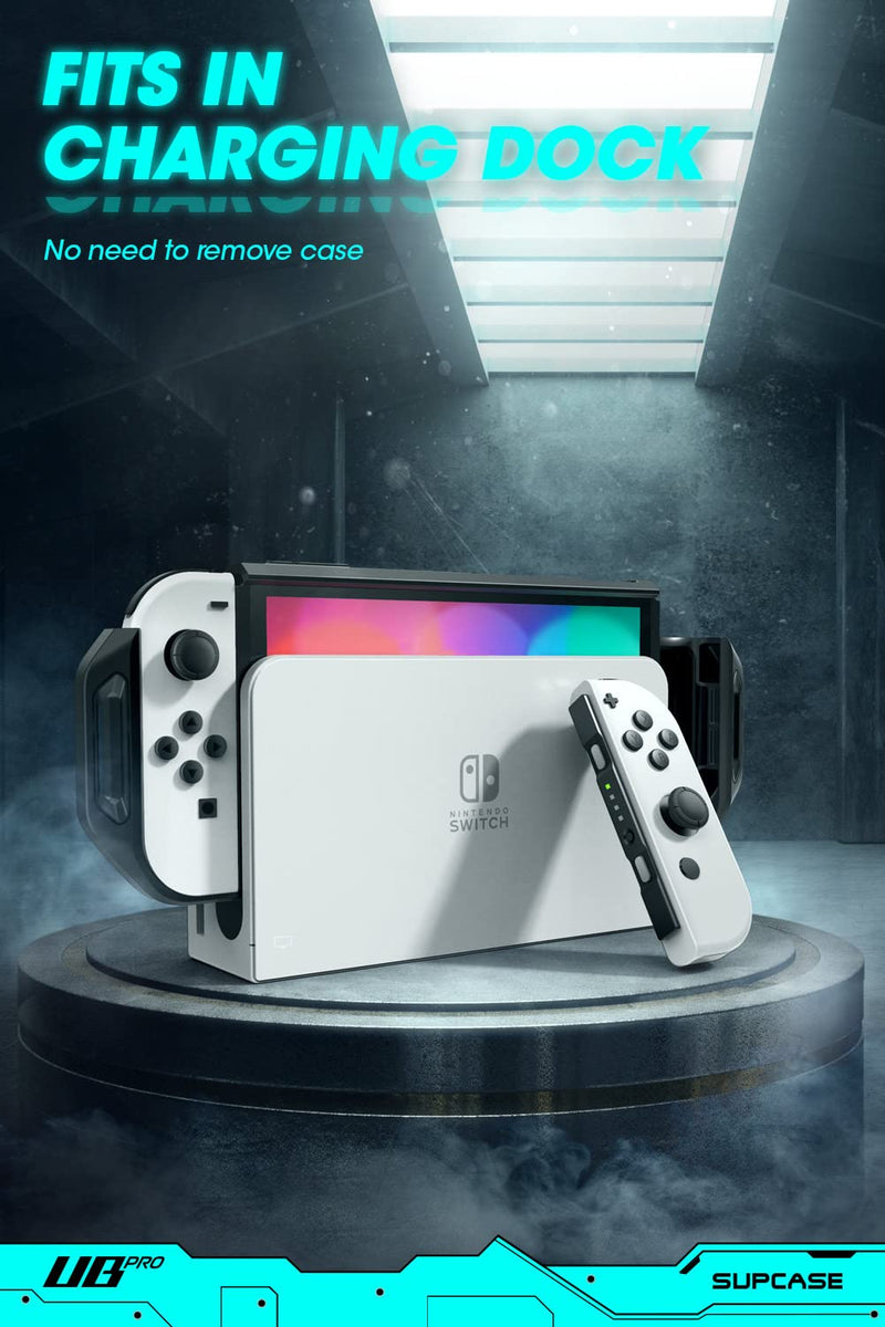  [AUSTRALIA] - SUPCASE Unicorn Beetle Pro Series Case for Nintendo Switch OLED Model (2021), Dockable Rugged Protective Case Compatible with Nintendo Switch Console (Frost/Black)