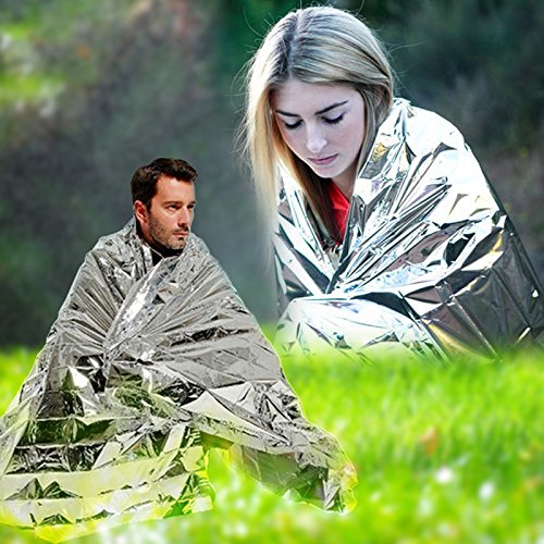  [AUSTRALIA] - Leberna Emergency Blanket Survival Gear | Foil Mylar Thermal Blankets 63" x 87" inches (Pack of 10) | Big Double Sided Escape Tact Bivvy, | for NASA, Outdoors, Hiking, Space, Marathons First Aid Kit