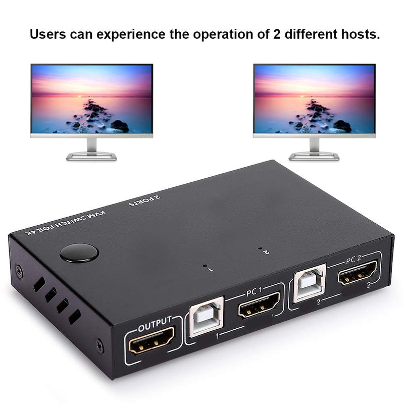  [AUSTRALIA] - Yunseity KVM HDMI USB Switch,USB 2 in 1 Switch Selector,KVM Switch Adapter 2 Computer Sharing 2 USB Devices,4k×2K@30hz Resolution for 2PC(KVM201) KVM201