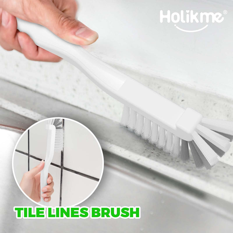  [AUSTRALIA] - Holikme 7 Pack Kitchen Cleaning Brush Set, Dish Brush for Cleaning, Kitchen Scrub Brush&Bendable Clean Brush&Groove Gap Brush&Scouring Pad for Pot and Pan, Kitchen Sink, Green