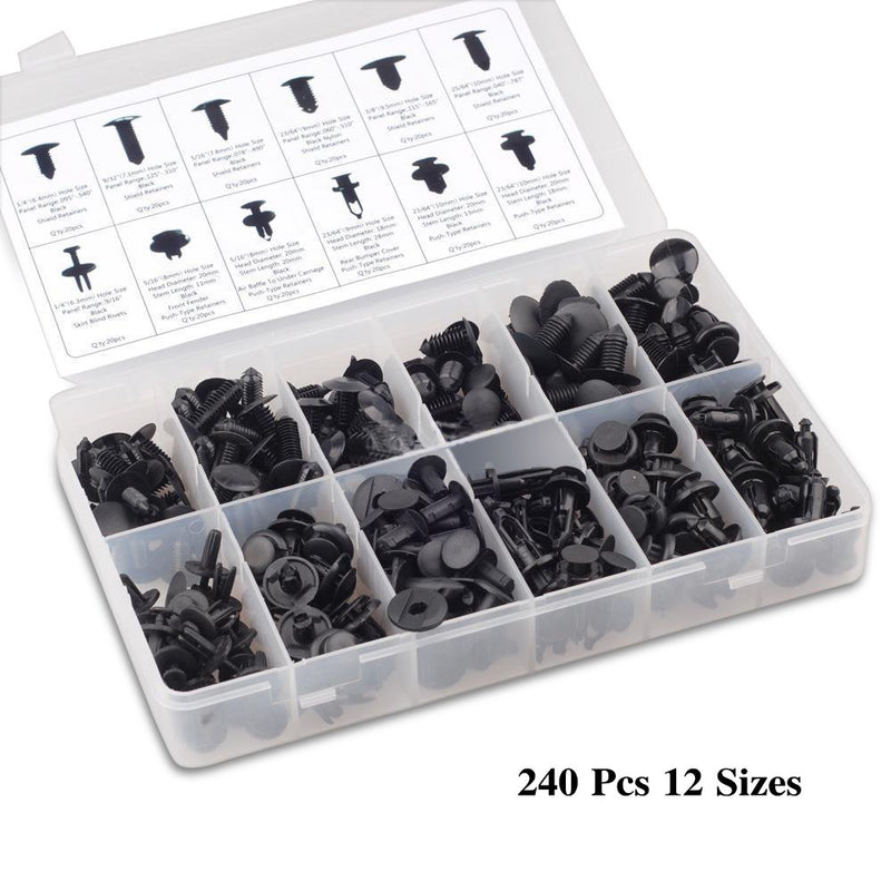 240 Pcs Push Retainer Clips Kit,Great Assortment of Push Type Retainers Fits for GM Ford Toyota Honda Chrysler with Plastic Storage Case - LeoForward Australia
