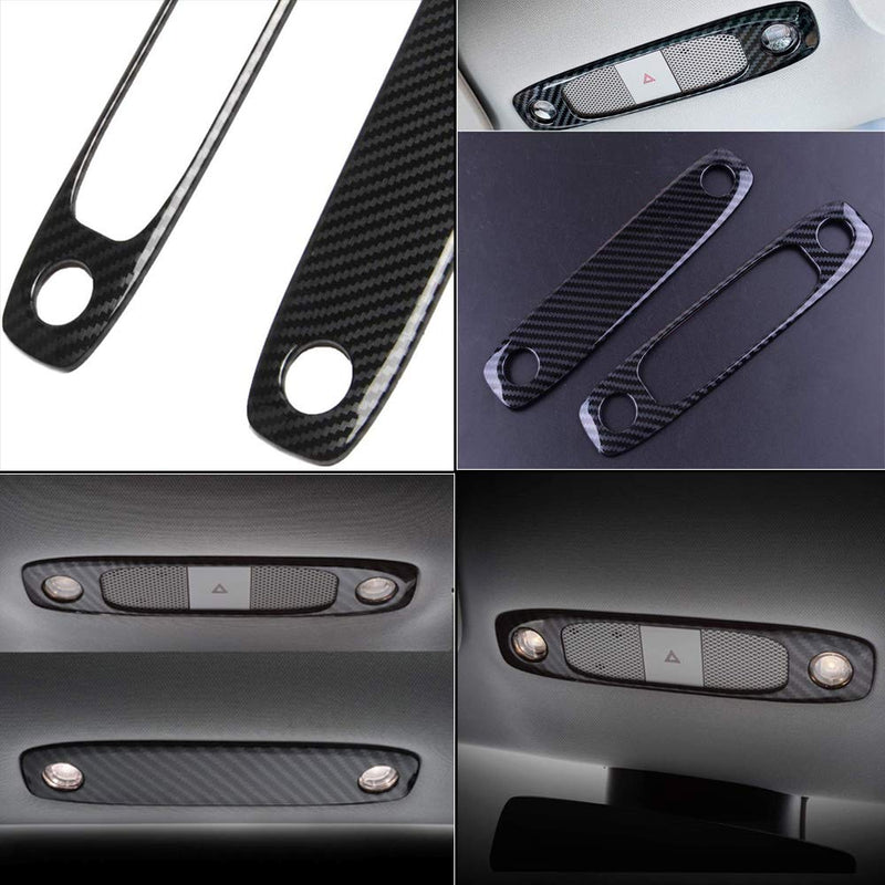  [AUSTRALIA] - CoolKo Personal Modification Interior Front + Rear Top Reading Light Cover Trims Compatible with Model 3 & Y [Carbon Fiber Pattern]