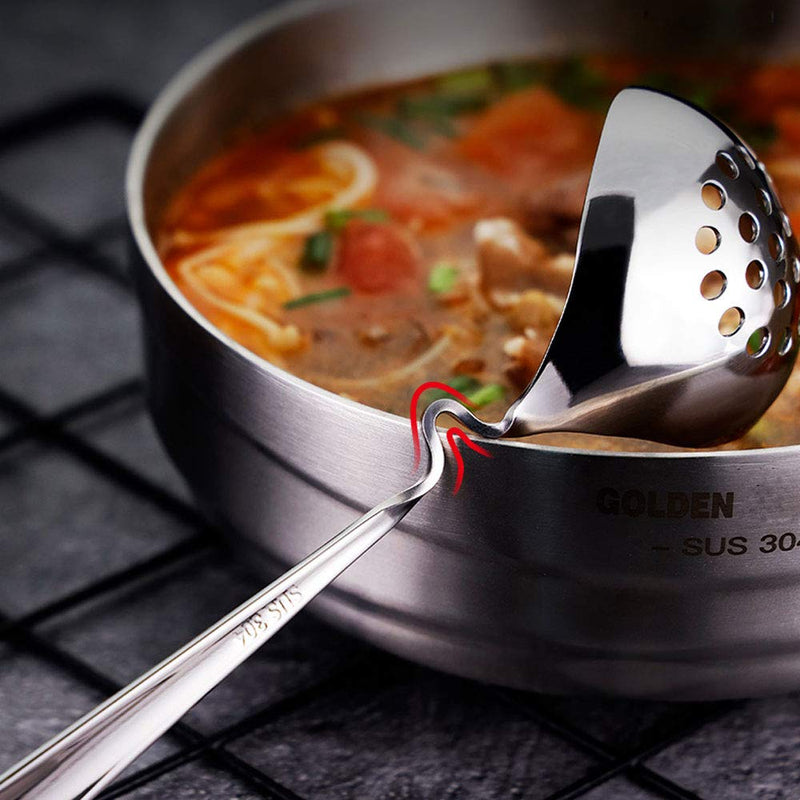  [AUSTRALIA] - Qualizon 18/8 Stainless Steel Big Soup Spoon 8.5Inch Hangable Mini Ladle Serving Spoon -1PCS 1 8.5inch-Soup Spoon