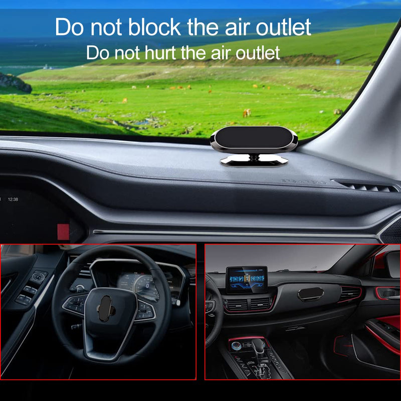  [AUSTRALIA] - TIQUS [3 Pack] Car Magnetic Phone Mount, Upgrade 8X Magnets Strong Magnet Cell Phone Holder,Dashboard 360° Rotation & Degrees View, for All Smartphone and Cellphone