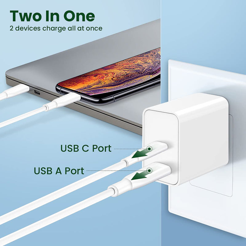  [AUSTRALIA] - 30w USB-C Power Adapter, Zafolia iPhone 14 Fast Charger Block, Google Pixel 6/6 Pro Charger, Upgraded Certified Dual Ports PD 3.0 Charging Plug for iPhone 13 Pro Max/iPad Pro/Samsung Galaxy S21 S22