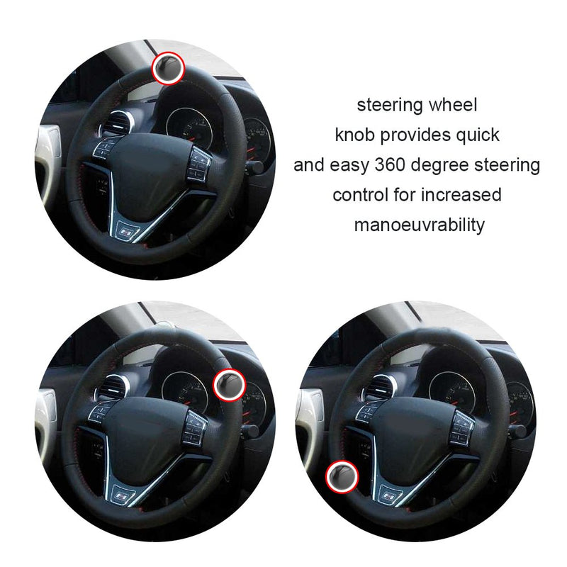  [AUSTRALIA] - Steering Wheel Knob, Fydun Steering Wheel Knob Black Universal Car Heavy Duty Steering Wheel Knob Handle Ball