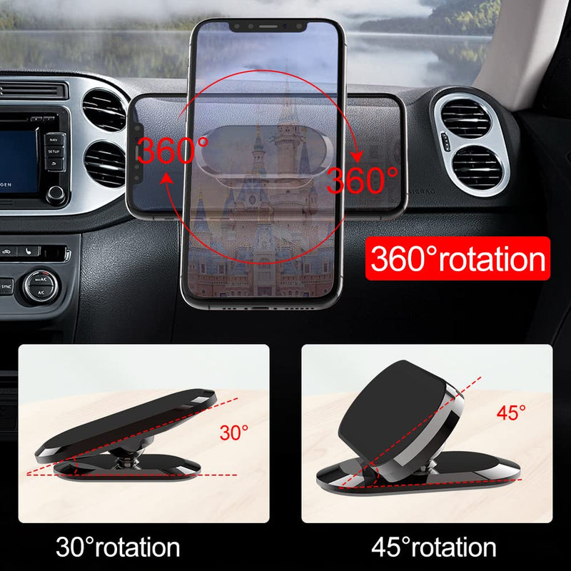  [AUSTRALIA] - TIQUS [3 Pack] Car Magnetic Phone Mount, Upgrade 8X Magnets Strong Magnet Cell Phone Holder,Dashboard 360° Rotation & Degrees View, for All Smartphone and Cellphone