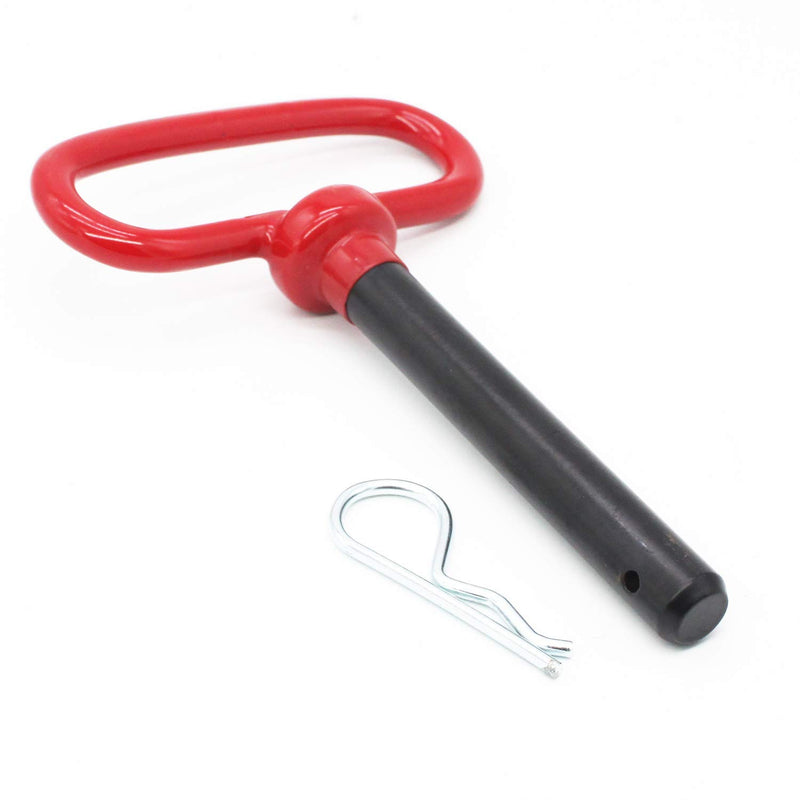  [AUSTRALIA] - X-Haibei Head Towing Hitch Pin and Clip 1/2 x 3 5/8 inch for Tractor Truck, Red Handle, 2 Pack