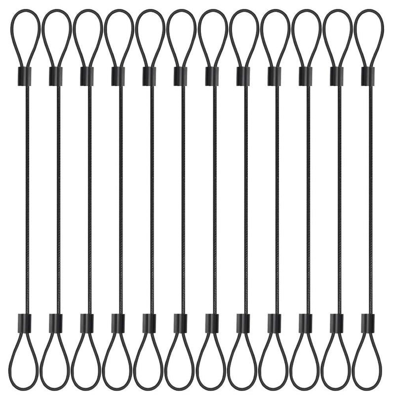  [AUSTRALIA] - 12 Pack Universal Cable Adapter Tethers (Black Color, 12 inch), Pre-Assembled, Tamper-Resistant Computer Dongle Lock Kit, Security Wire Tethering Tie for DVI, VGA, HDMI, DP Converter 12 PACK
