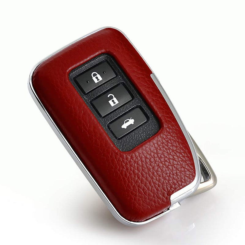ontto Key Fob Cover Keyless ABS Plastic Leather Remote Shell Case Jacket Remote Control Key Cover Fit for Lexus RX GS ES is NS NX (Red) red - LeoForward Australia