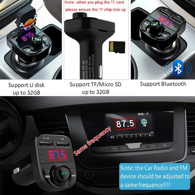  [AUSTRALIA] - Dual USB Car Charger Handsfree Bluetooth Car Kit Car FM Transmitter Wireless FM Modulator Transmitter