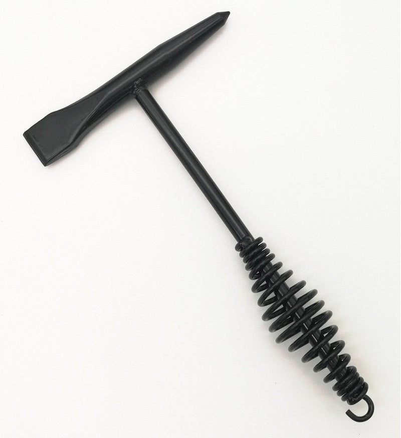  [AUSTRALIA] - VASTOOLS Welding Chipping Hammer with Coil Spring Handle,10.5",Cone and Vertical Chisel/ 10" Wire Brush(Free) Black