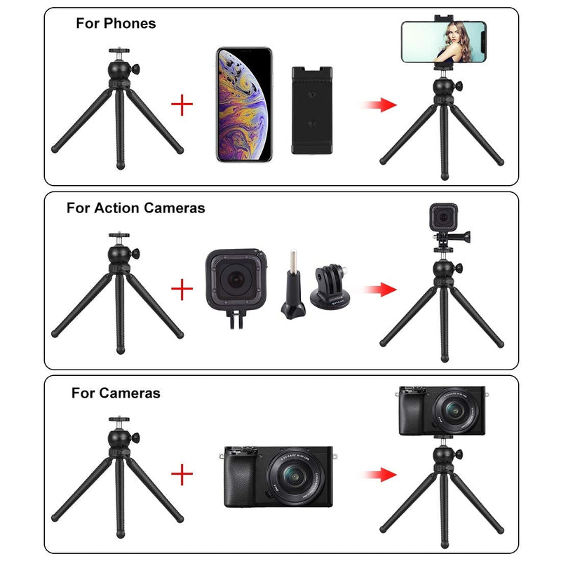  [AUSTRALIA] - PULUZ Phone Vlogging Kit Portable Stable Video Recording Kit with Flexible Tripod,Microphone,Phone Clamp,Studio Light(3200-6400K),Wireless Remote for iPhone Android Phone