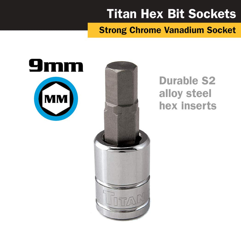  [AUSTRALIA] - Titan 15609 3/8-Inch Drive x 9mm Hex Bit Socket