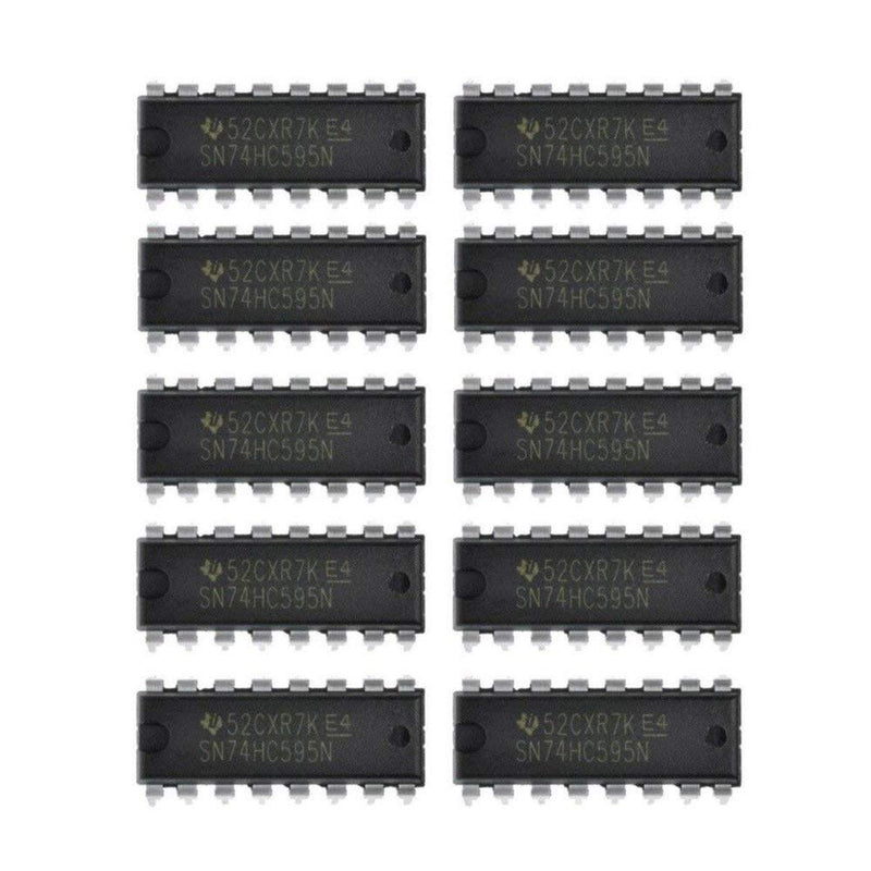  [AUSTRALIA] - 10PCS IC 74HC595 74595 SN74HC595N 8-Bit Shift Register DIP-16 NEW GOOD QUALITY - Black