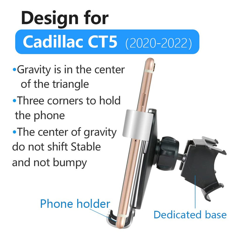  [AUSTRALIA] - musttrue LUNQIN Car Phone Holder for 2020-2023 Cadillac CT5 [Big Phones with Case Friendly] Auto Accessories Navigation Bracket Interior Decoration Mobile Cell Mirror Phone Mount