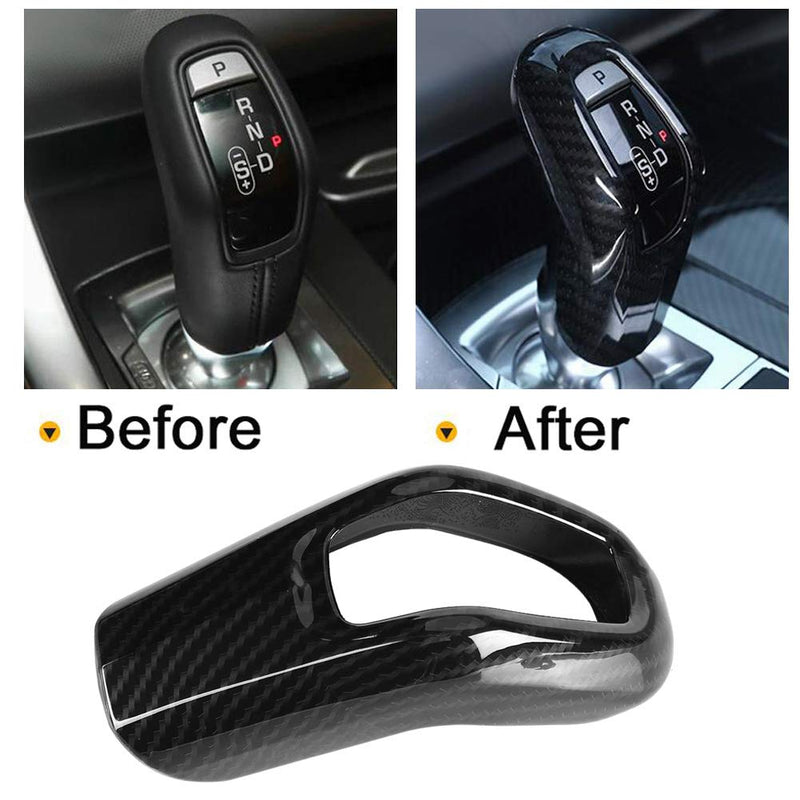  [AUSTRALIA] - Qiilu Gear Shift Knob Cover Trim Carbon Fiber Interior Gear Shift Knob Protector Cover Trim Sticker for Land Rover Range Rover Sport 2014 2015 2016 2017