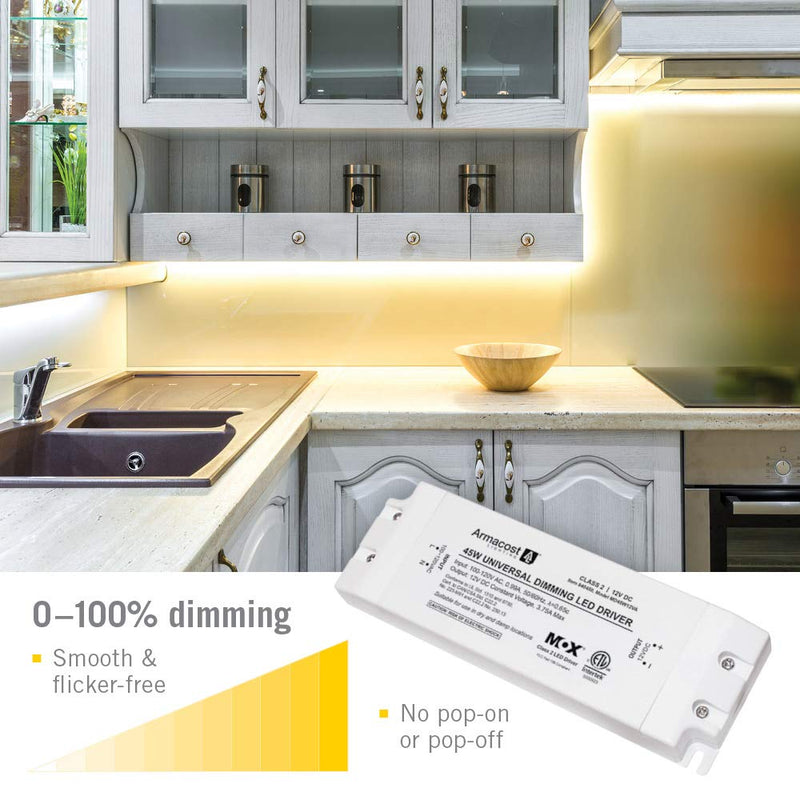  [AUSTRALIA] - Armacost Lighting 840450 for LED Lighting, with Removable AC Cord, 45 Watt, White 12 Volt