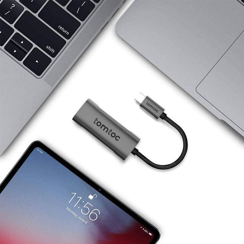  [AUSTRALIA] - tomtoc USB-C to DisplayPort 1.4 Adapter 4K 60/120Hz, Aluminum USB 3.1 Type-C/Thunderbolt 3 to DisplayPort Cable for USB-C Enabled MacBook Pro, MacBook Air, Galaxy Note20/S10, Dell XPS, iPad Air 4/Pro