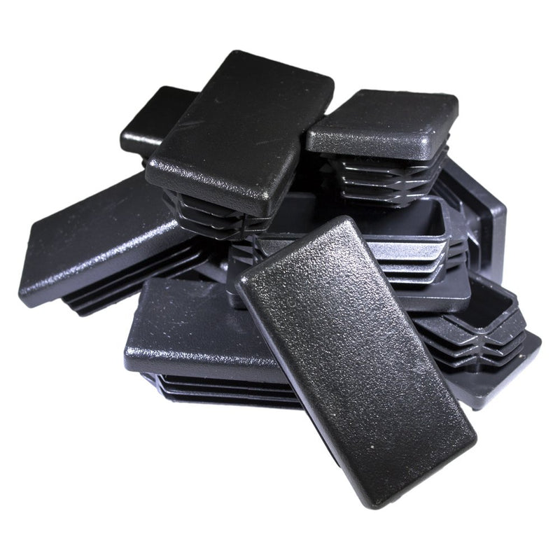 Prescott Plastics 0.75 x 1.5" Inch Rectangle Plastic Plug Insert (10 Pack), Black End Cap for Metal Tubing, Fence, Glide Insert for Pipe Post, Chairs and Furnitures 10 - LeoForward Australia