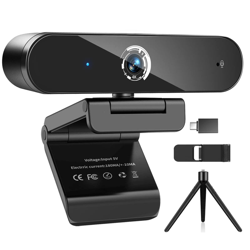 [AUSTRALIA] - 4K Webcam with Microphone,Nisheng 4K Autofocus Web Camera with Privacy Cover and Tripod,Plug and Play,USB Webcam for Laptop PC,Pro Streaming/Gaming Video Recording/Calling Conferencing/Online Classes