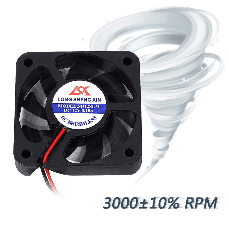  [AUSTRALIA] - 2 PCS Brushless Cooling Fan, Icstation DC Cooling Fan 50mm x 50mm x 10mm 5010 12V 2 Pin Fan 0.1A for 3D Printer Computer Case Fan