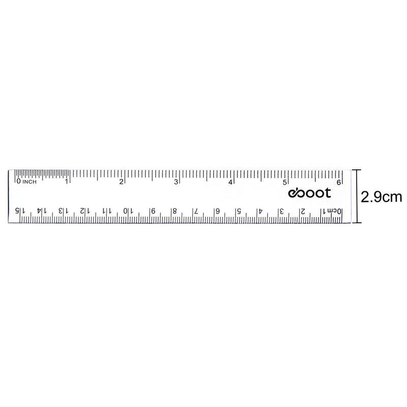  [AUSTRALIA] - 2 Pack Plastic Ruler Straight Ruler Plastic Measuring Tool for Student School Office (Clear, 6 Inch)
