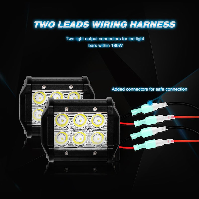  [AUSTRALIA] - Nilight - 10012W LED Light Bar Wiring Harness Kit REAR LIGHTS 12V 5Pin Rocker Switch Laser On off Waterproof Switch Power Relay Blade Fuse-2 Lead,2 Years Warranty