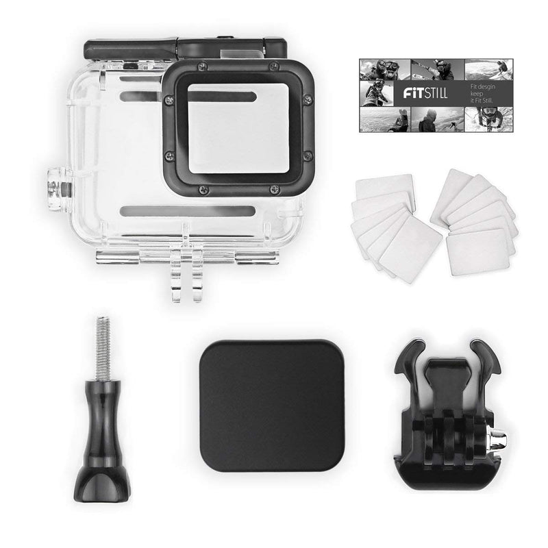  [AUSTRALIA] - FitStill Double Lock Waterproof Housing for GoPro Hero 2018/7/6/5 Black, Protective 45m Underwater Dive Case Shell with Bracket Accessories for Go Pro Hero7 Hero6 Hero5 Action Camera