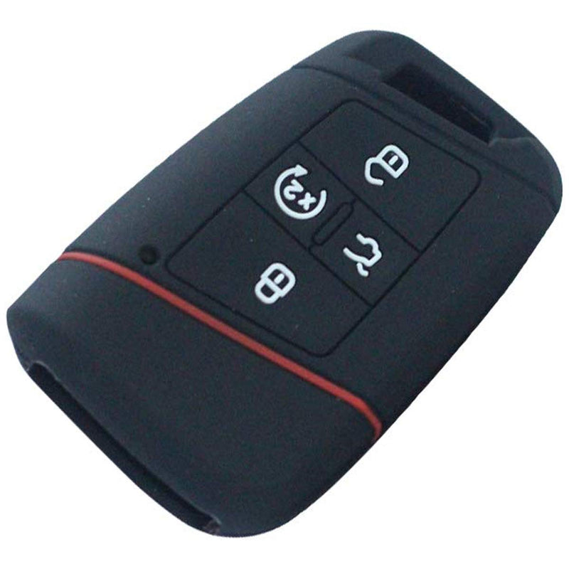Car Remote Key Cover Fob Silicone Outer Case Skin Jacket for Volkswagen VW Tiguan Passat Golf Alltrack 2018 2019 Keys Outer Casing Shell Jacket 3 Buttons - LeoForward Australia