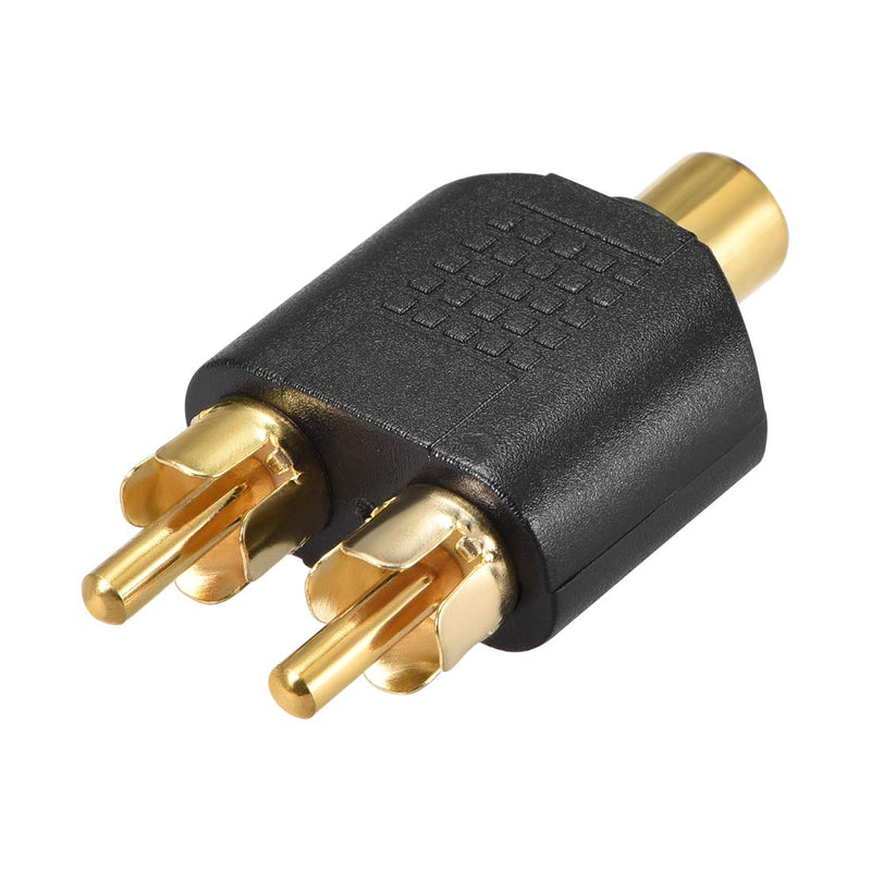  [AUSTRALIA] - uxcell RCA Female to 2 RCA Male Connector Splitter Adapter Couplers Black 4Pcs for Stereo Video AV TV Cable Convert